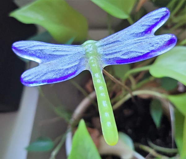 Plant Pick-Dragonfly, Small in Purple/Green