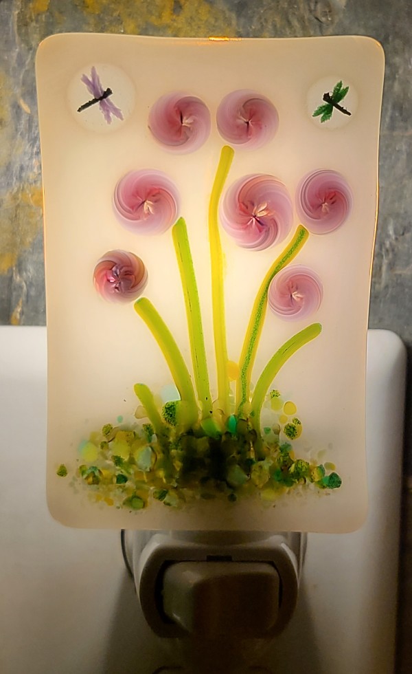 Nightlight-Purple Swirl Flowers by Kathy Kollenburn
