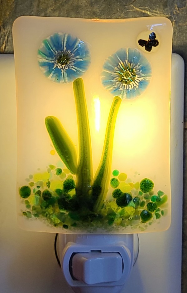 Night Light-Blue Flowers by Kathy Kollenburn