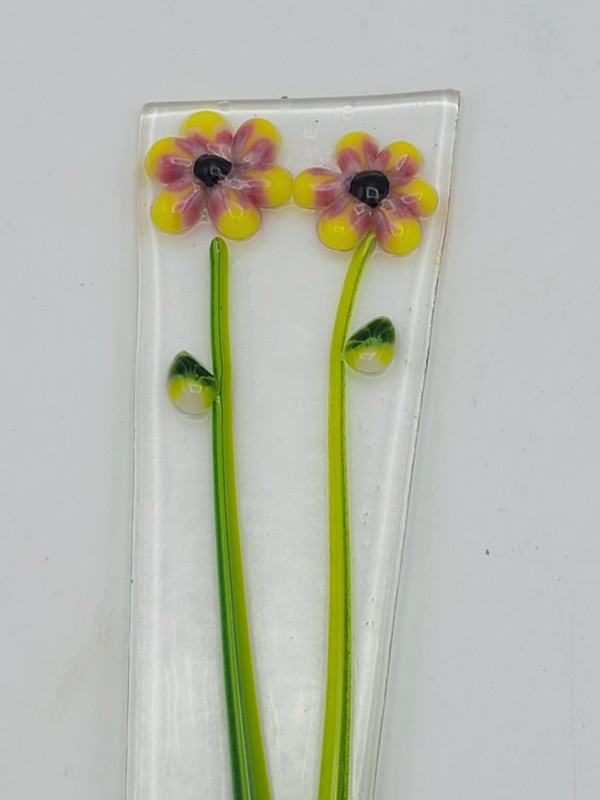 Plant Stake-Yellow/Pink Flowers by Kathy Kollenburn