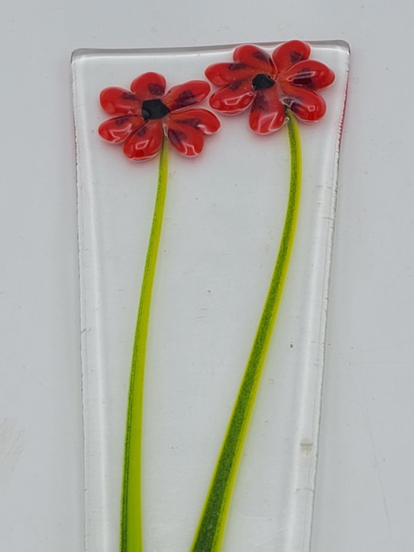 Plant Stake-Red Daisies by Kathy Kollenburn