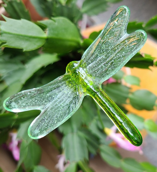 Plant Pick, Dragonfly, Small-Spring Green/Light Green by Kathy Kollenburn