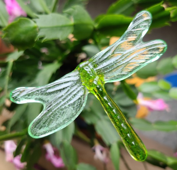 Plant Pick, Dragonfly, Small-Spring Green/Light Green by Kathy Kollenburn
