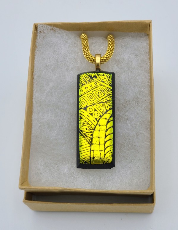 Necklace with Etched Gold Dichroic by Kathy Kollenburn