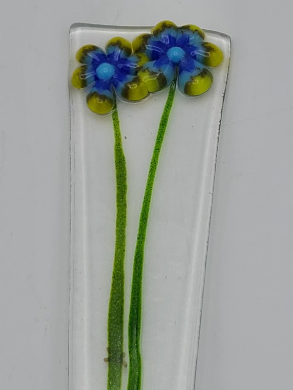 Plant Stake-Blue/Purple/Green Flowers by Kathy Kollenburn