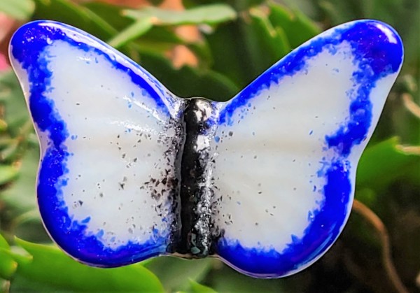 Plant Pick, Butterfly, Small-Blue/White/Black by Kathy Kollenburn