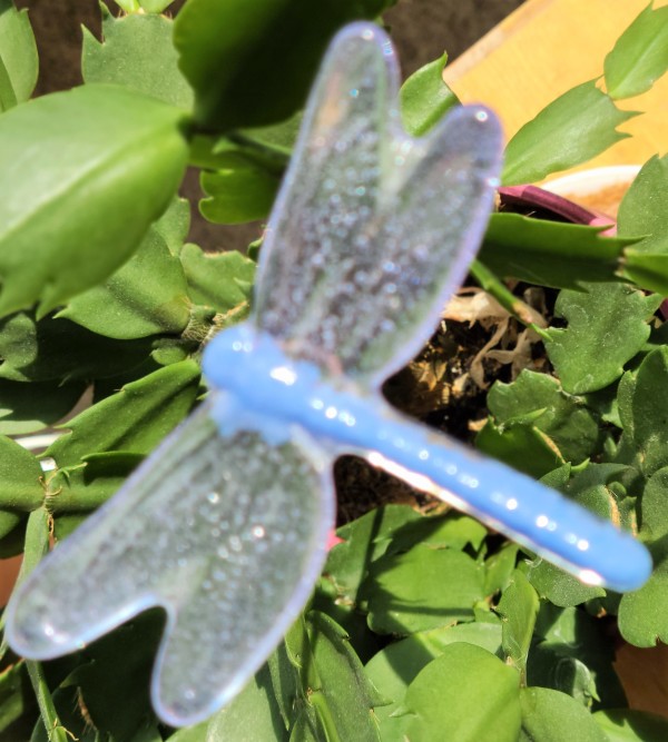 Plant Pick, Dragonfly, Small-NeoLavender by Kathy Kollenburn
