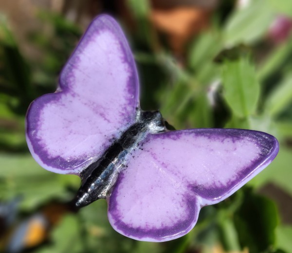 Plant Pick, Butterfly, Large-Purple/Black by Kathy Kollenburn
