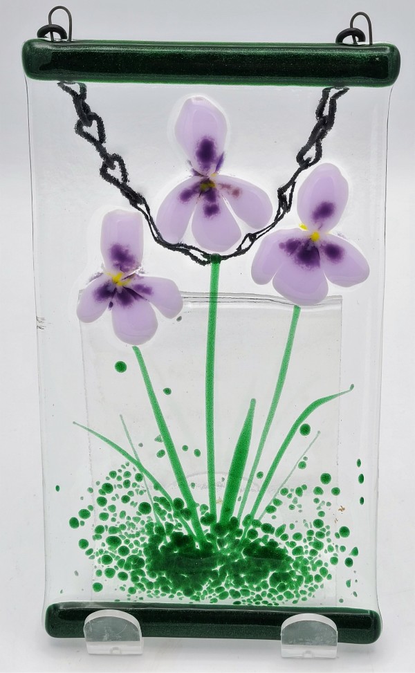 Garden Hanger-Purple Irises by Kathy Kollenburn