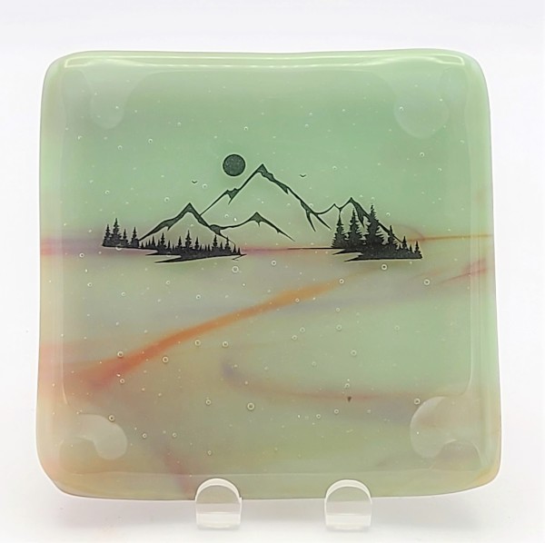 Small Plate with Mountain Scene by Kathy Kollenburn
