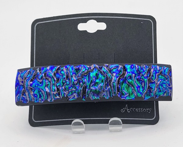 Barrette-Rippled Dichroic in Blue/Turquoise by Kathy Kollenburn