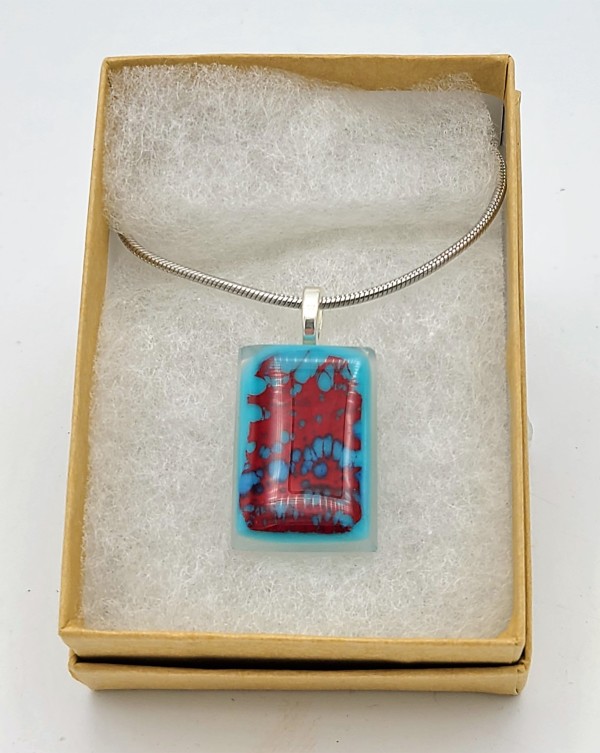 Necklace-Wasser Turquoise and Red by Kathy Kollenburn