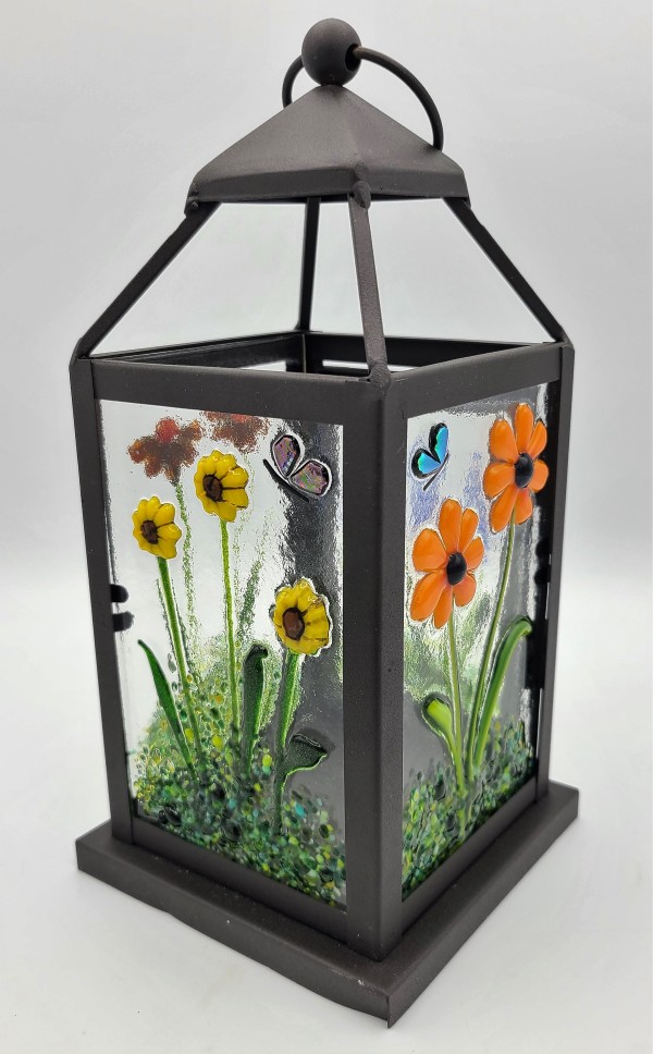 Lantern-Medium Size with Botanical Panels by Kathy Kollenburn