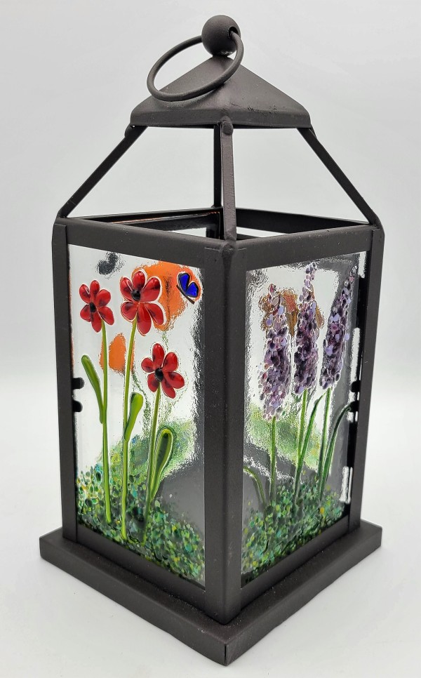 Lantern-Medium Size with Botanical Panels by Kathy Kollenburn
