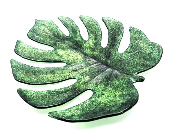 Monstera Leaf Plate by Kathy Kollenburn