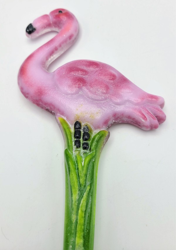 Plant Stake-Pink Flamingo by Kathy Kollenburn