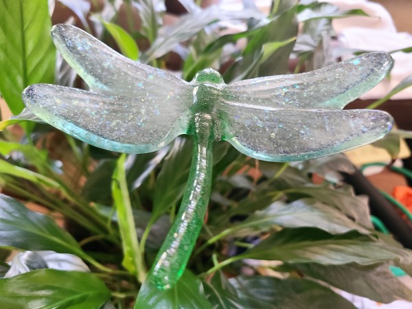 Plant Pick-Dragonfly, Large-Greens by Kathy Kollenburn