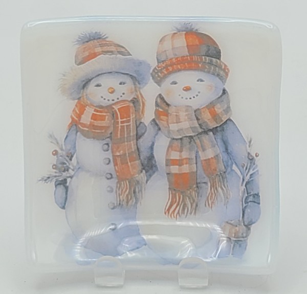Trinket Plate-Snow Couple by Kathy Kollenburn