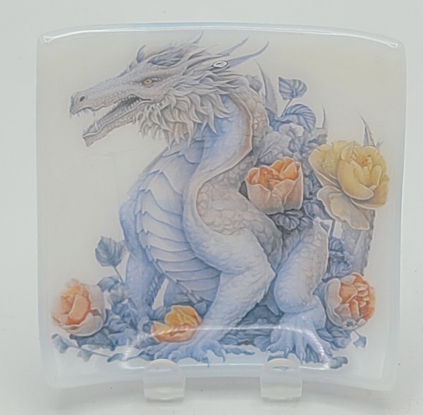 Trinket Plate-Flower Dragon by Kathy Kollenburn