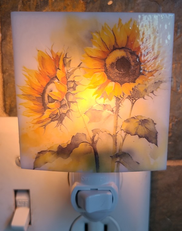 Nightlight with Sunflower Duo by Kathy Kollenburn