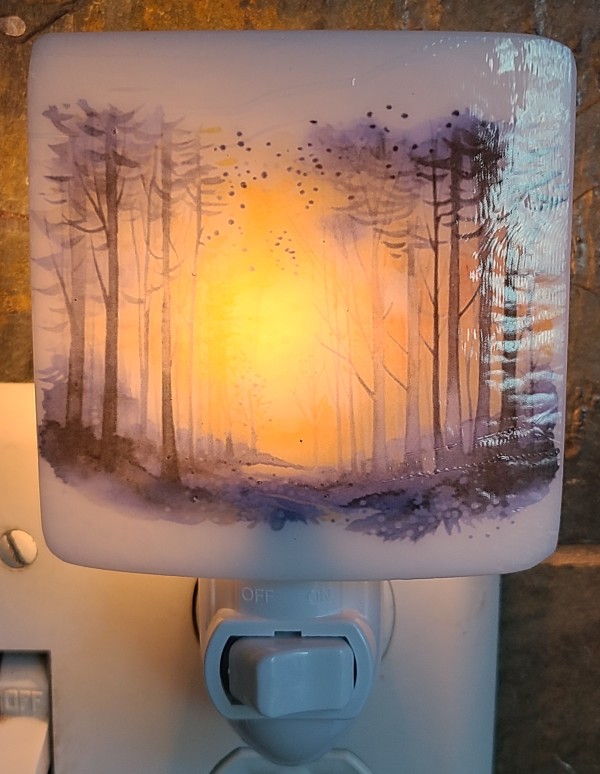 Nightlight with Trees at Sunset by Kathy Kollenburn