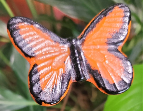 Plant Pick-Butterfly, Medium in Orange/Black by Kathy Kollenburn