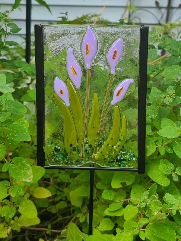 Garden Stake-Lavender Calla Lillies by Kathy Kollenburn