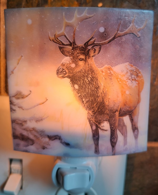 Nightlight-Snowy Elk by Kathy Kollenburn