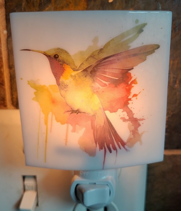 Nightlight-Watercolor Hummingbird by Kathy Kollenburn