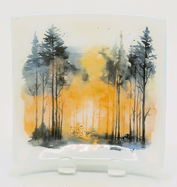 Trinket Dish-Sunrise in Forest by Kathy Kollenburn