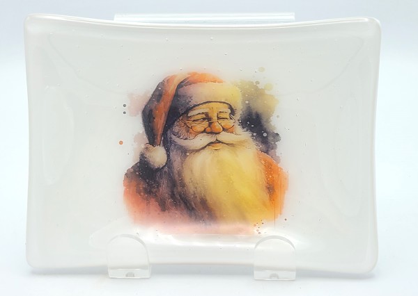 Soap Dish/Spoon Rest-Santa on White by Kathy Kollenburn