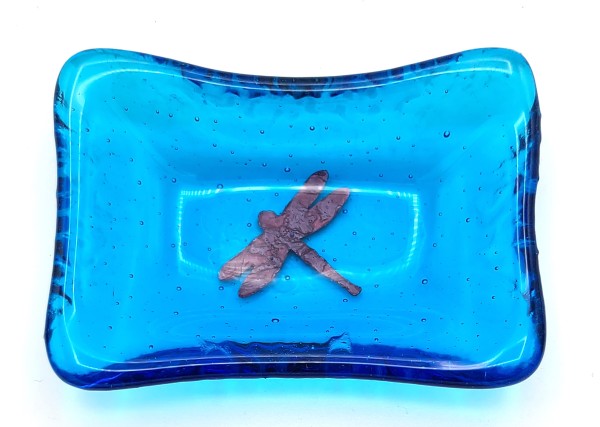 Trinket Dish-Copper Dragonfly in Turquoise by Kathy Kollenburn
