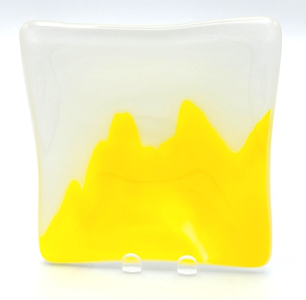 Small Dish-Yellow/White Streaky by Kathy Kollenburn