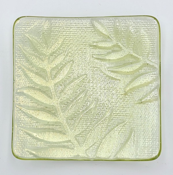 Plate-Light Amber with Fern Impressions by Kathy Kollenburn