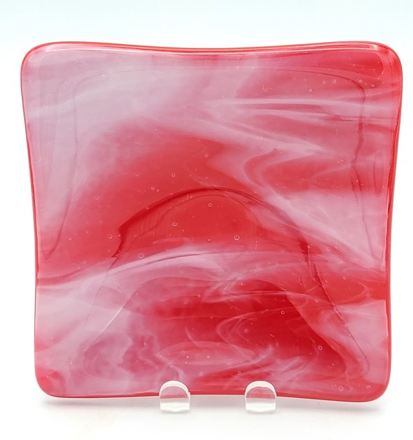 Small Dish-Red with White Streaky by Kathy Kollenburn