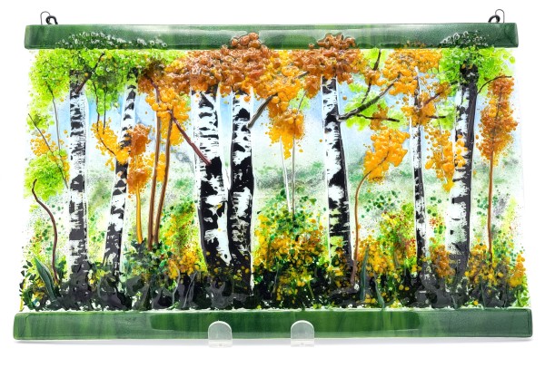 Garden Hanger-Birch Tree Panel in Autumn by Kathy Kollenburn