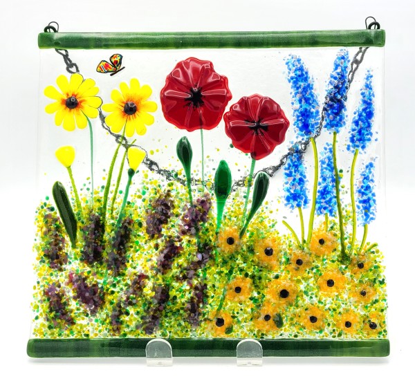 Garden Hanger with Delphiniums, Poppies, Sunflowers and more by Kathy Kollenburn