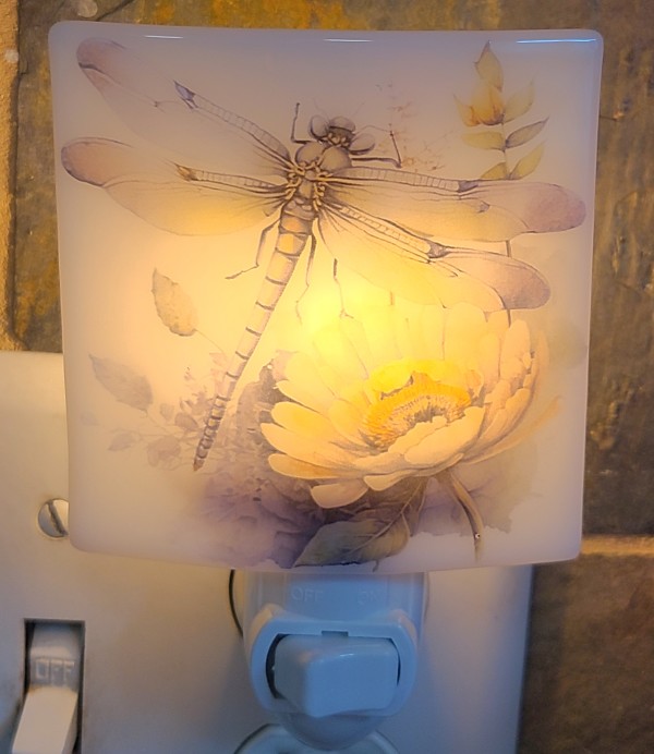 Nightlight-Dragonfly with Flowers by Kathy Kollenburn