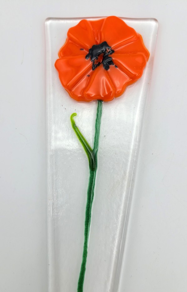 Plant Stake-Orange Poppy by Kathy Kollenburn