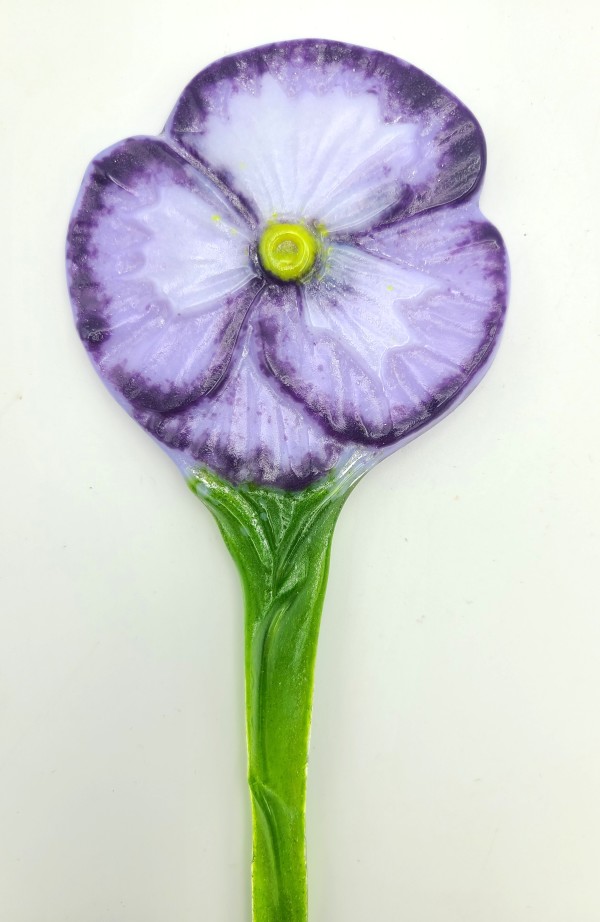 Plant Stake-Purple Pansy by Kathy Kollenburn