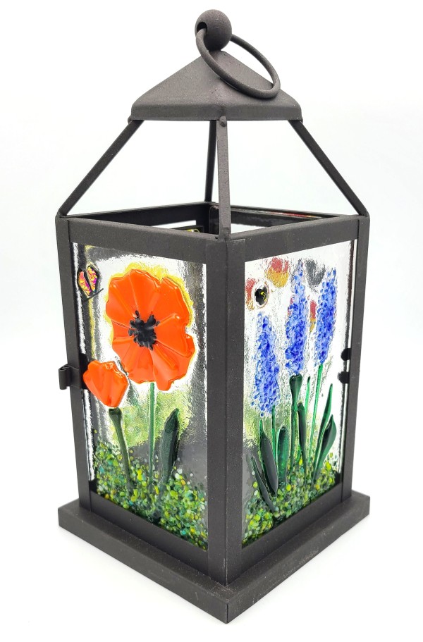 Lantern-Medium with Botanical Panels by Kathy Kollenburn