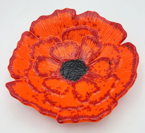 Poppy Plate-Orange and Red by Kathy Kollenburn