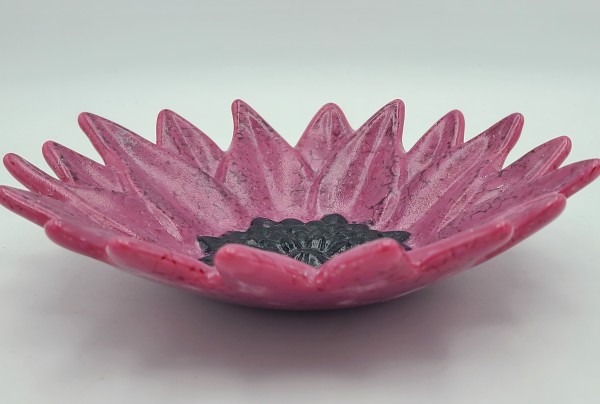 Summer Floral Flower Bowl-Pink by Kathy Kollenburn