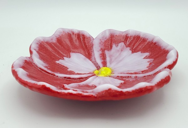 Pansy Plate-Red/White by Kathy Kollenburn