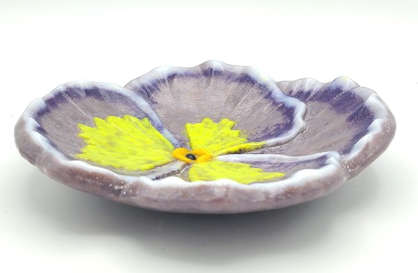 Pansy Dish-Lilac/Yellow by Kathy Kollenburn