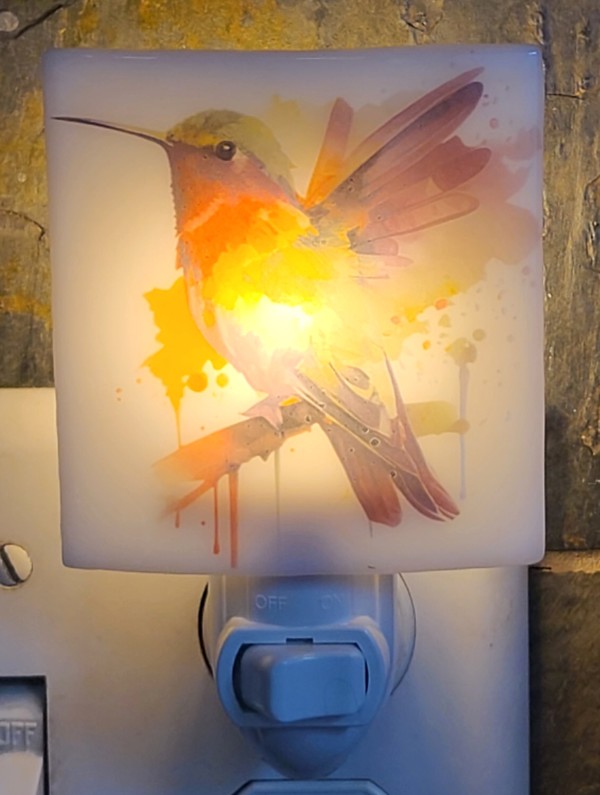 Nightlight-Painterly Hummingbird by Kathy Kollenburn