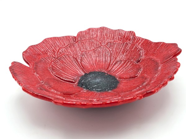Poppy Dish, Red, Large by Kathy Kollenburn