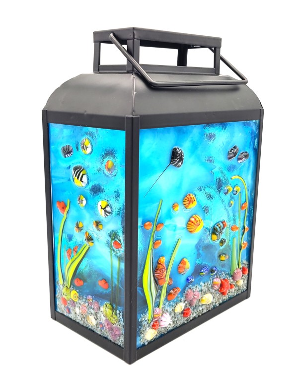 Lantern with Undersea Scenes by Kathy Kollenburn
