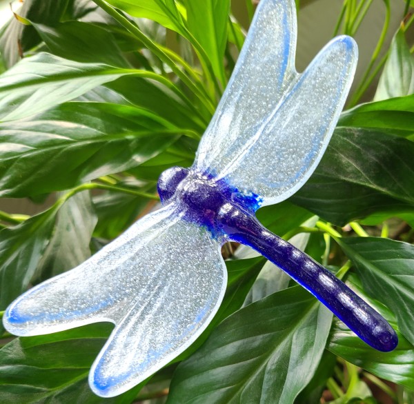 Plant Pick-Dragonfly in Blues, Large by Kathy Kollenburn