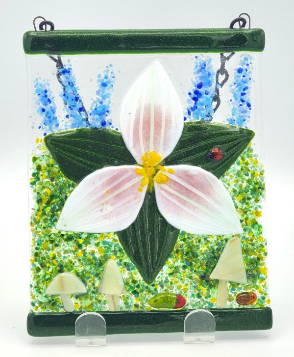 Garden Hanger-Trillium with Mushrooms by Kathy Kollenburn